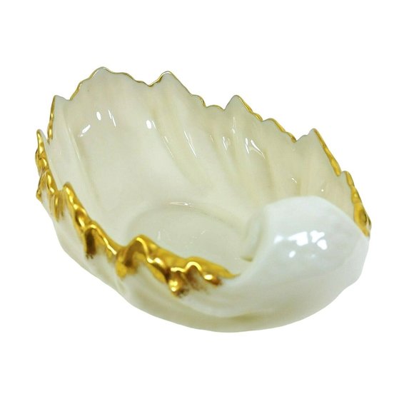 Lenox Acanthus Leaf Small Serving Bowl with Gold Rim - Picture 2 of 6